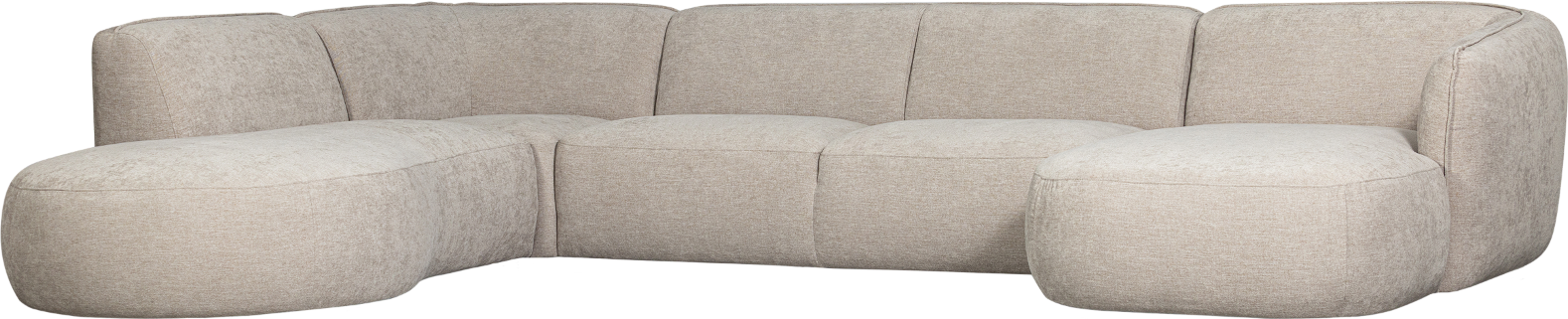 Hjørnesofa Venstrevendt Woood Polly Sand Polyester 353x245 Cm