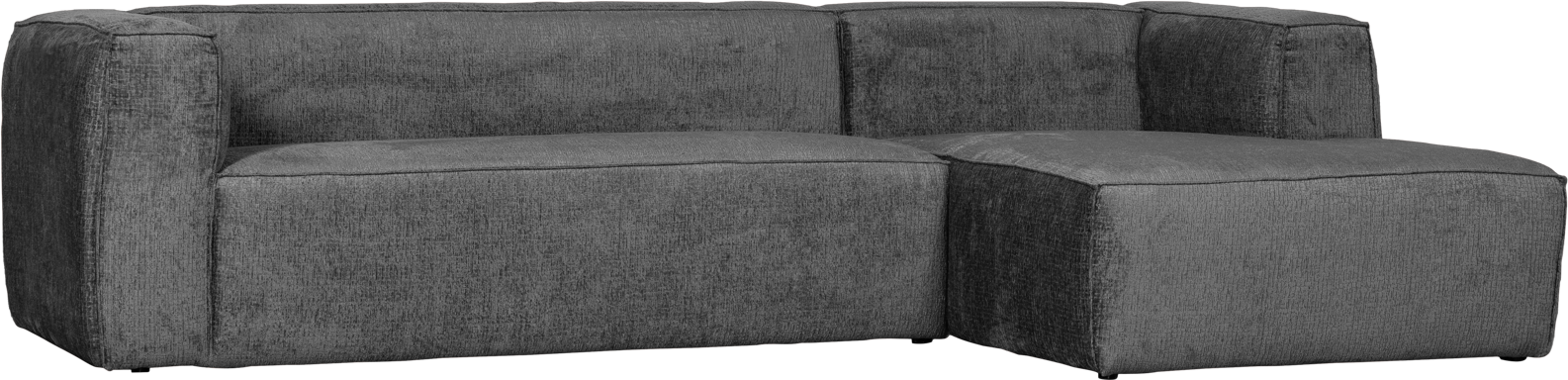 Hjørnesofa Woood Bean Velour Sky Højrevendt Med Chaiselong   Rummelig 305x175 Cm Polyester