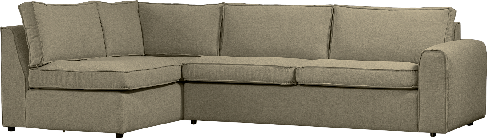 Hjørnesofa Woood Freek Venstrevendt Lysegrøn Melange Polyester 284x175x80 Cm