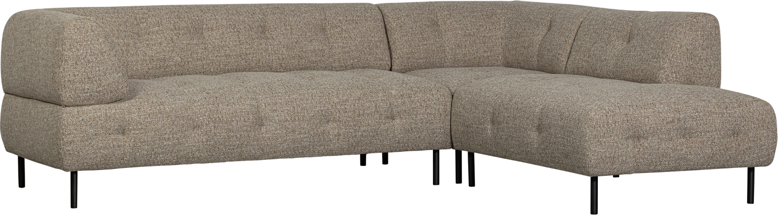 Elegant Hjørnesofa Woood Lloyd i Brun Polyester - Højrevendt