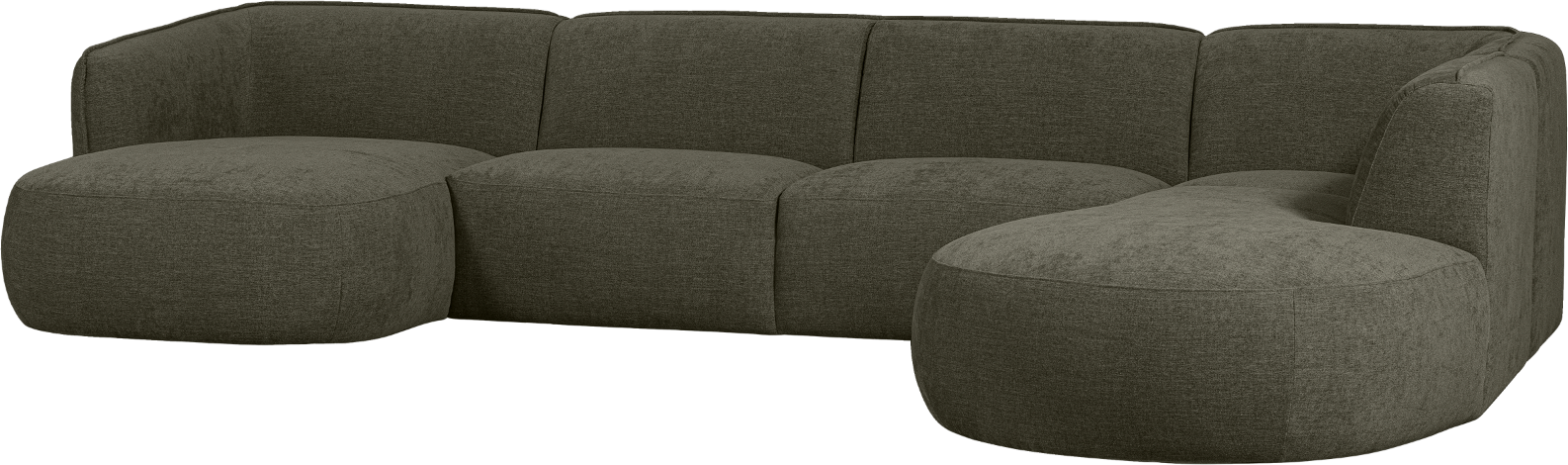 Hjørnesofa Woood Polly Højrevendt   Varm Grøn Vævet Polyester   353ã   150 245ã   71 Cm