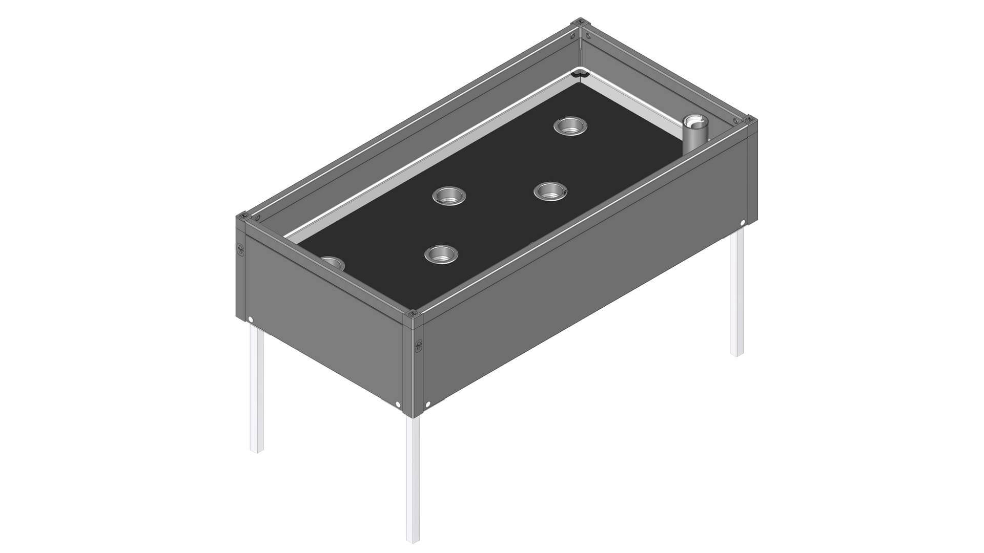 Højbed   Pvc  Inkl  Growwater  Bund Og Ben 30x62x120 Cm