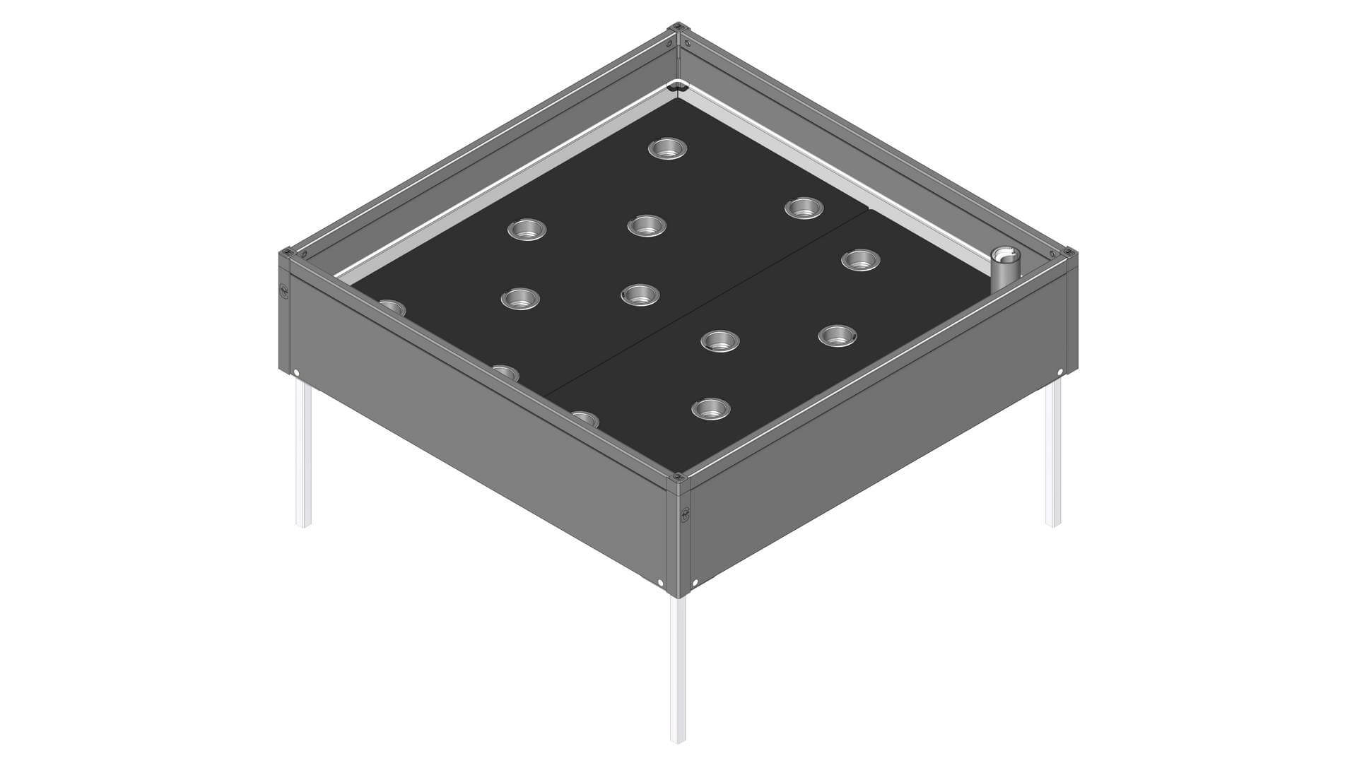 Højbed   Pvc  Inkl  Growwater  Bund Og Ben 30x120x120 Cm