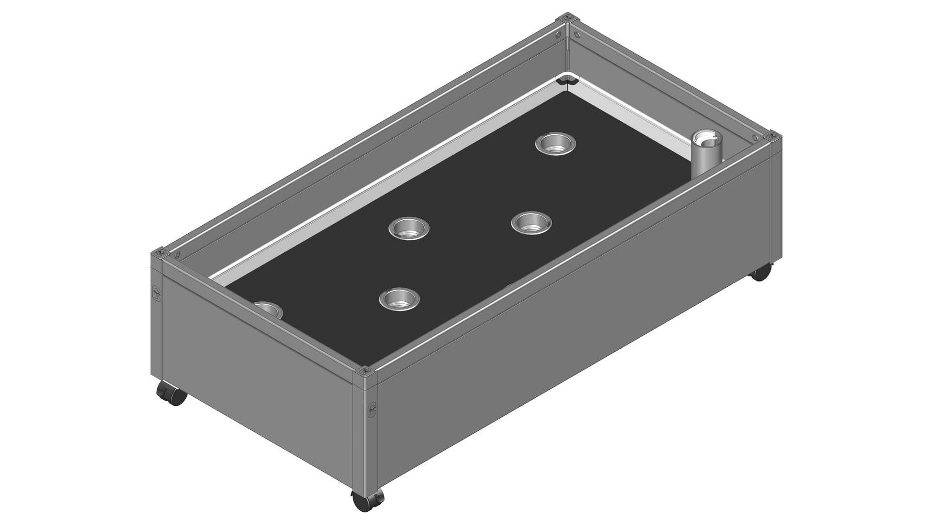 Højbed   Pvc Inkl  Growwater  Bund Og Hjul 30x62x120 Cm