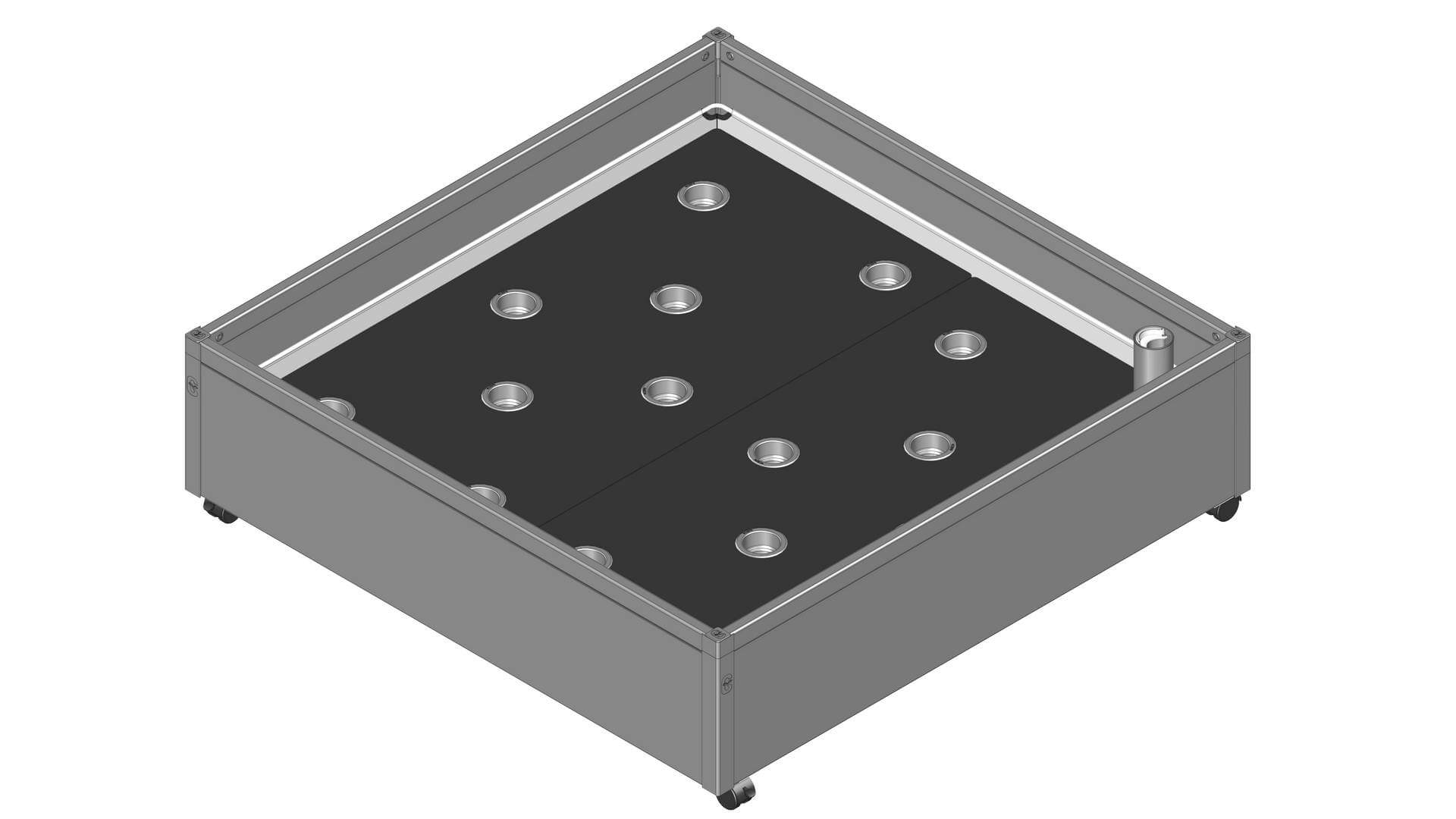 Højbed   Pvc  Inkl  Growwater  Bund Og Hjul 30x120x120 Cm