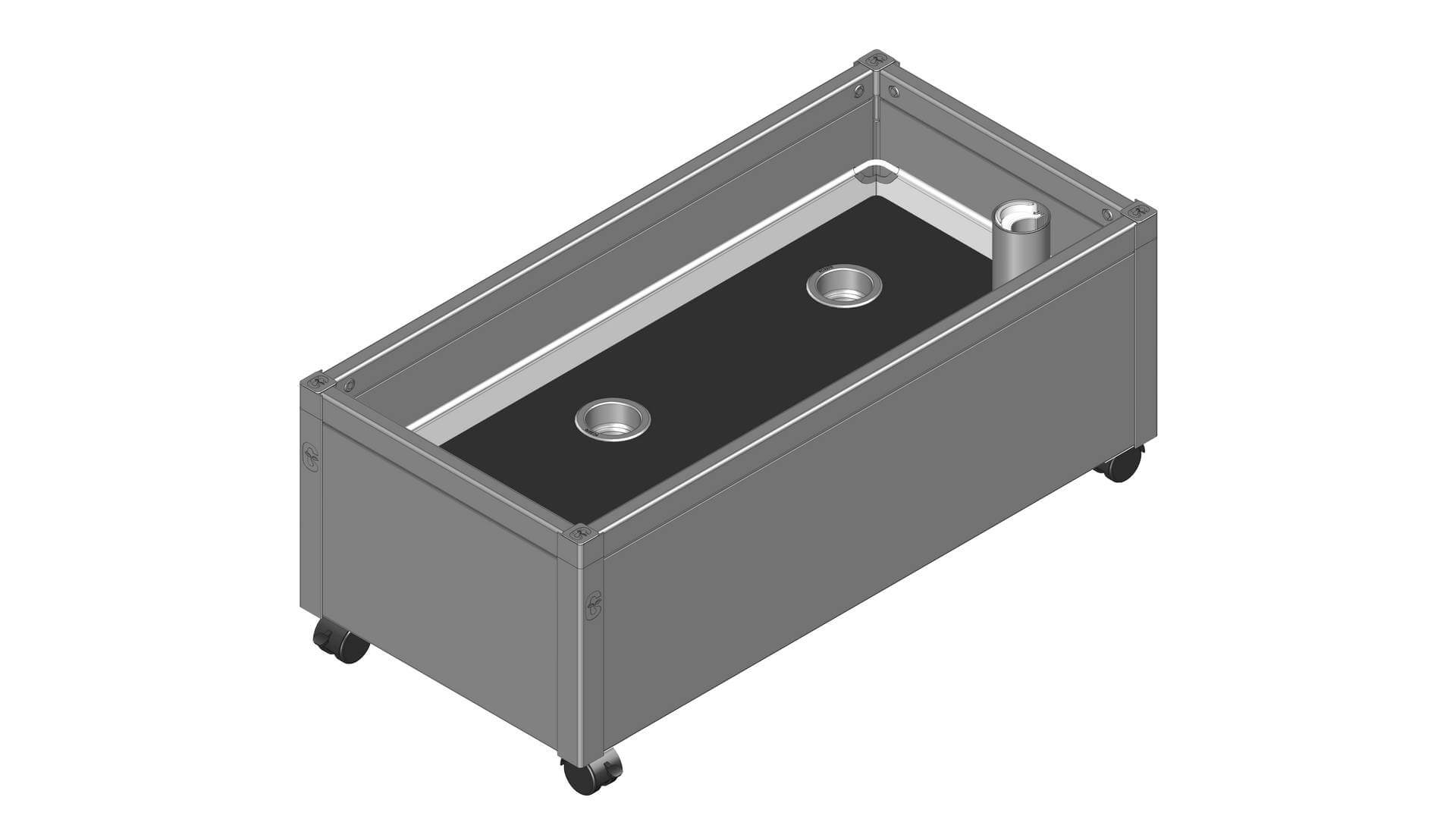 Højbed   Pvc  Inkl  Growwater  Bund Og Hjul 30x90x44 Cm