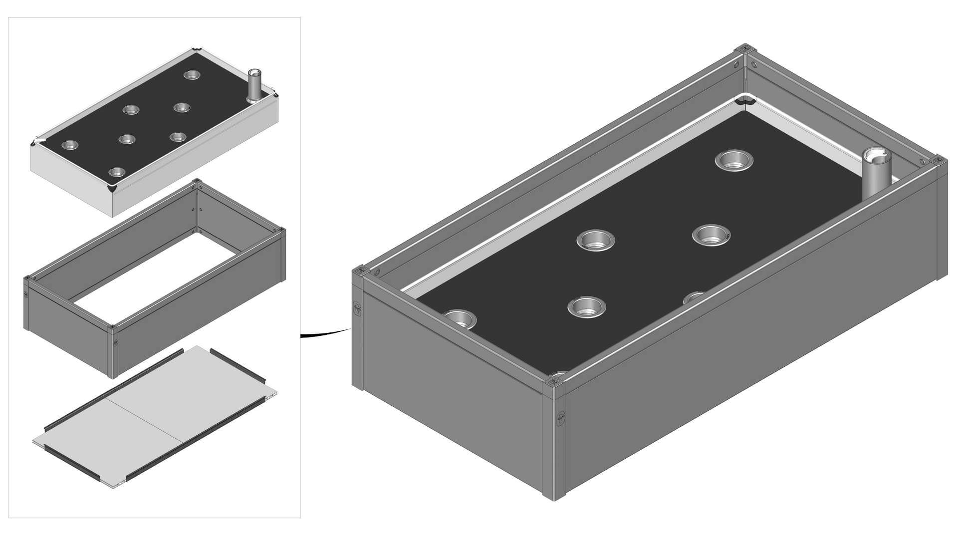 Højbed   Pvc  Inkl  Growwater Og Bund 30x62x120 Cm