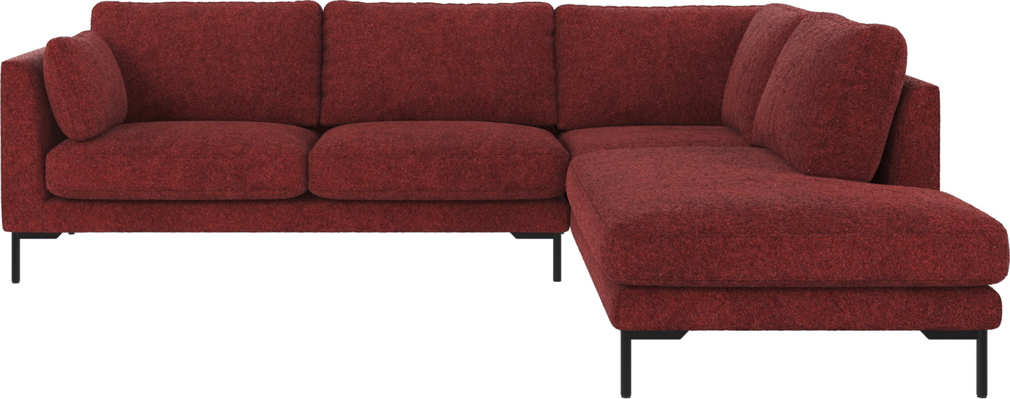 Højrevendt Hjørnesofa Corwin Anna i Rød Polyester