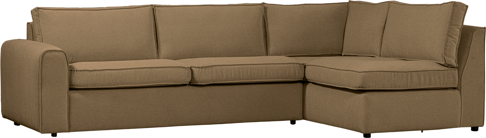 Højrevendt Hjørnesofa Woood Freek Lysebrun Polyester 284ã 175 Cm