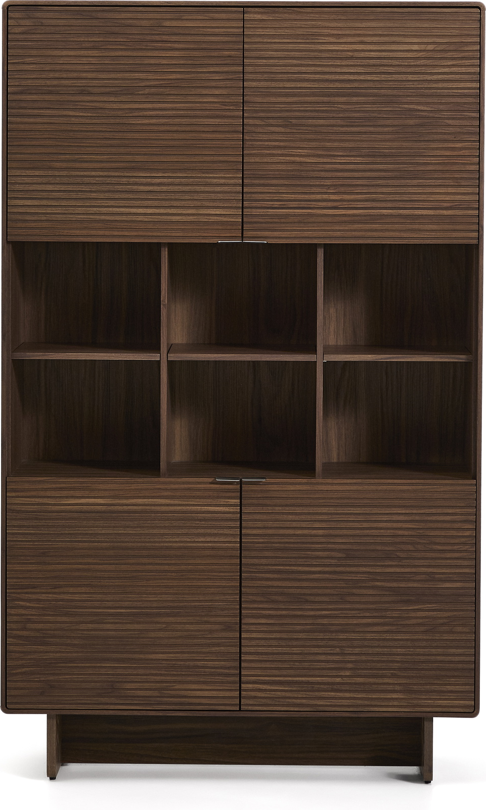 Højskab Kave Home Norlen  Mørkebrun Valnødsfinér    Døre    Justerbare Hylder  Soft-close  H163xb100xd40 Cm