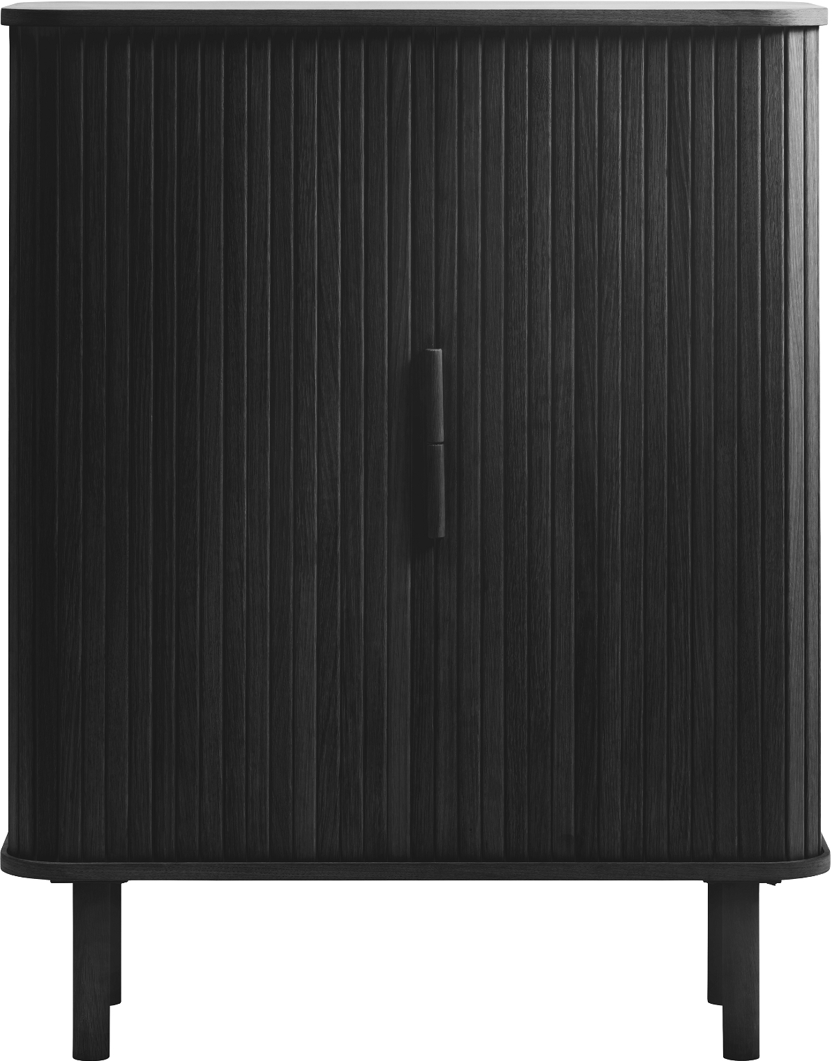 Højskab Nordique Design Cavo Sort   Mdf Med Egetræsfinér 113ã 40ã 90 Cm
