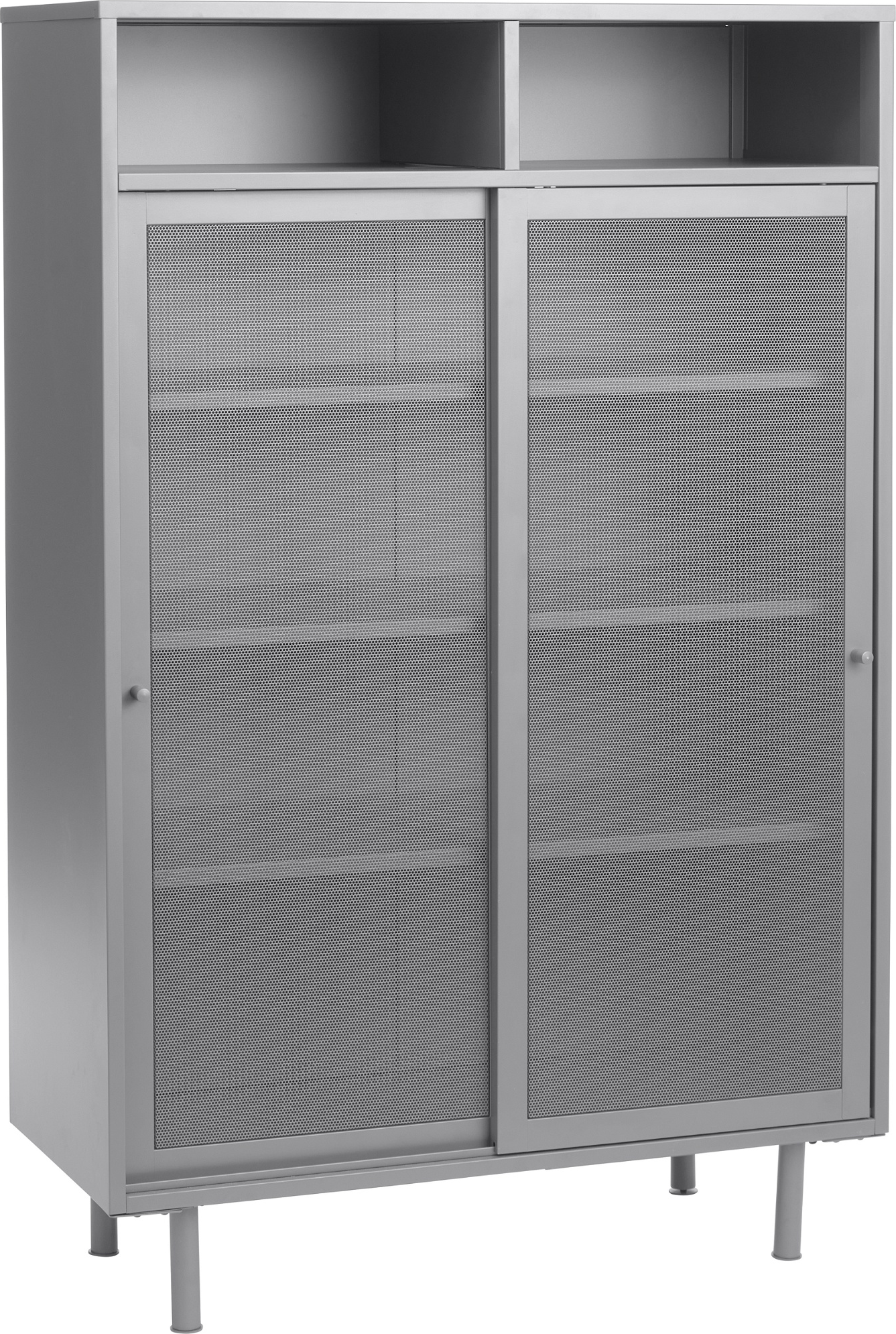 Højskab Nordique Design Veep Hvidlakeret Metal Med Terracottafarvet Indre H140xb90xd40 Cm
