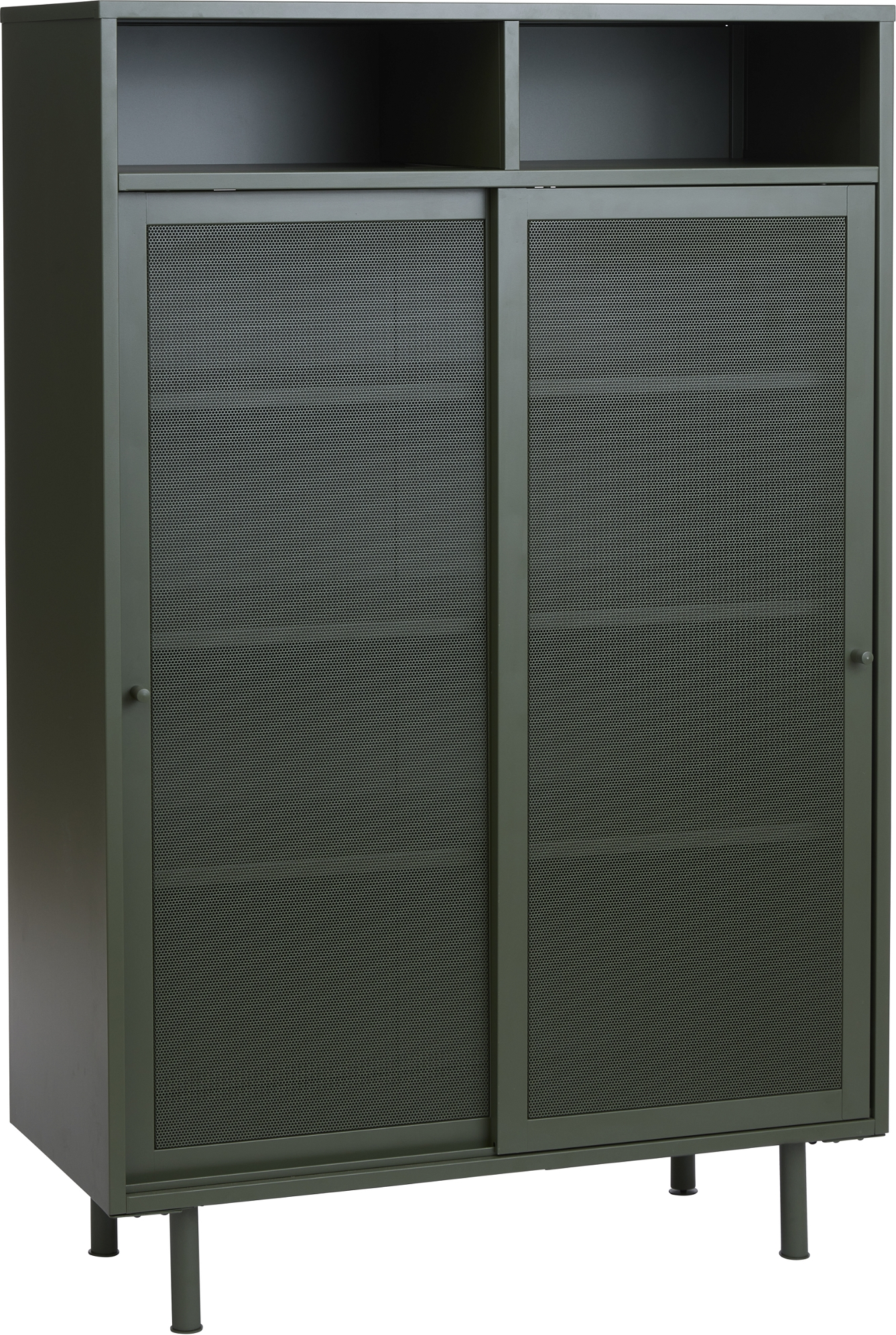 Højskab Nordique Design Veep Olivengrønt Metal H140xb90xd40 Cm