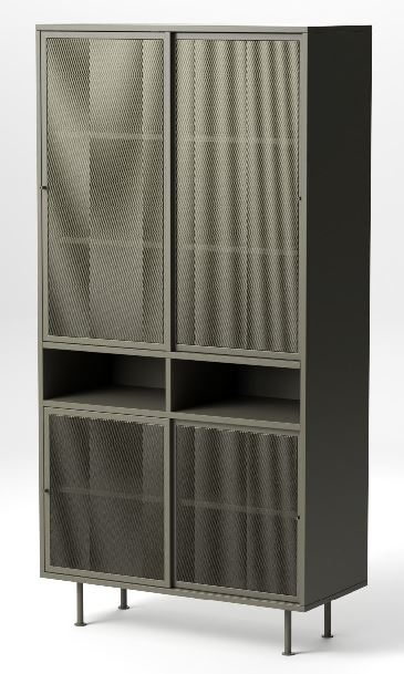 Højskab Nordique Design Veep Opbevaringsskab Metal Olivengrøn 180x90x40 Cm