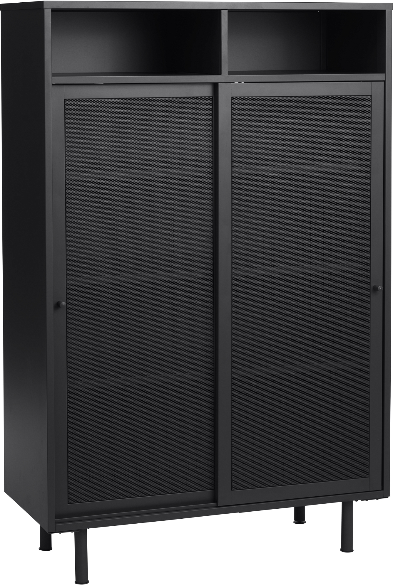Højskab Nordique Design Veep Sort Metal Opbevaringsløsning H140xb90xd40 Cm