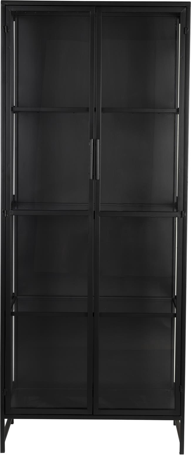 Højskab Rob Studio White Antracit Jern Opbevaringsskab Med Glasdøre 170   70   35 Cm