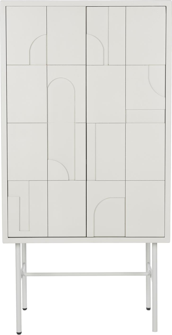 Højskab Studio White Funk Offwhite Mdf Opbevaringsskab 3d-døre H140xb70xd40 Cm