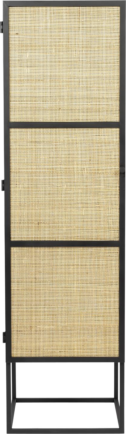 Højskab Studio White Guuji Opbevaringsskab Beige Med Rattan Detaljer 145x38x40 Cm