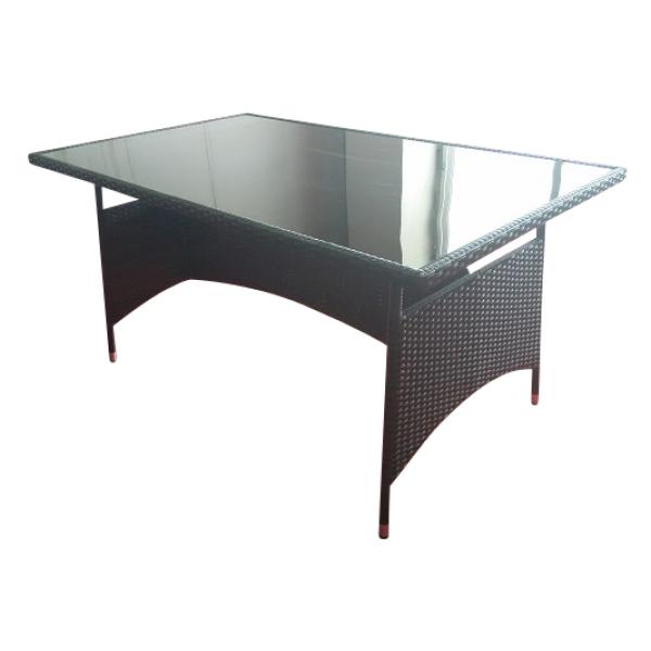 Homeville Polyrattan Spisebord Sort 150x90x74cm