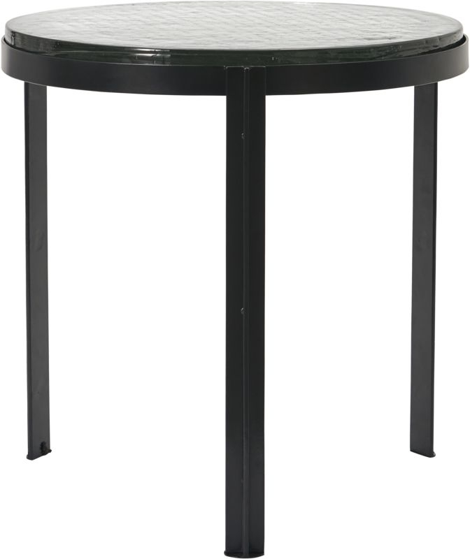 House Doctor Smoke Sofabord Sort Håndstøbt Glas ø50 H50 Cm Med Jernramme Minimalistisk Sidebord Til Stuen