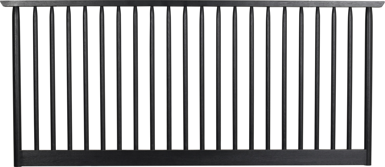 Hovedgærde Sengegavl Rowico Riggins Massivt Egetræ Mat Sort Justerbar 125 149 Cm 194ã Cm Til 180 Cm Seng