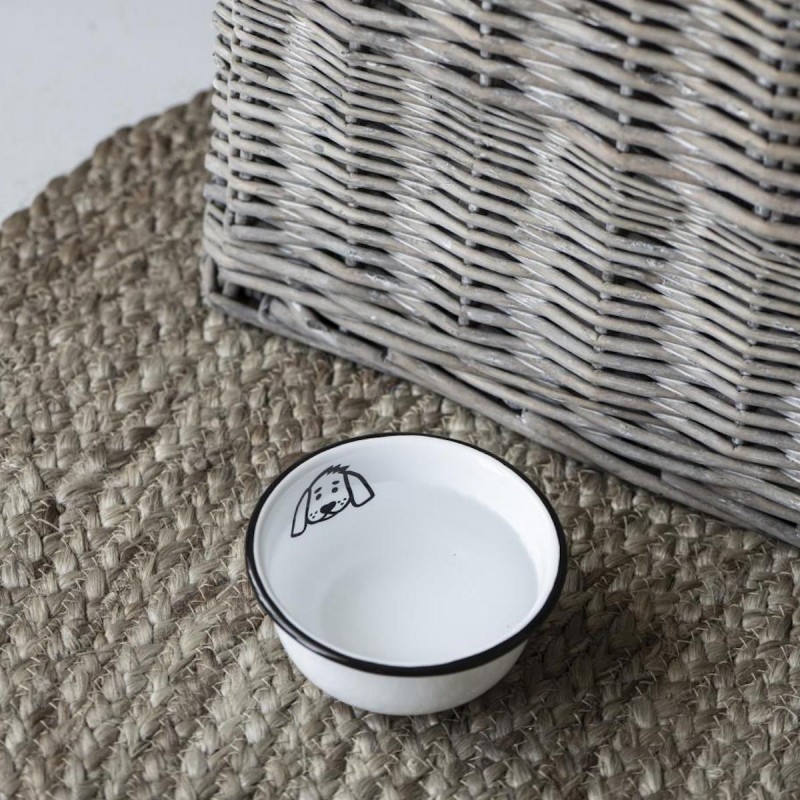 Hundeskål Mini Hvid Emalje Ib Laursen Dia: 11 Cm