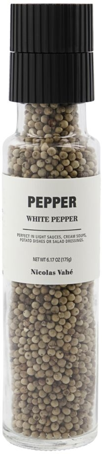 Hvid Peberkværn   Nicolas Vahé Pepper Keramisk Pebermølle   Glas ø5ã H23 Cm