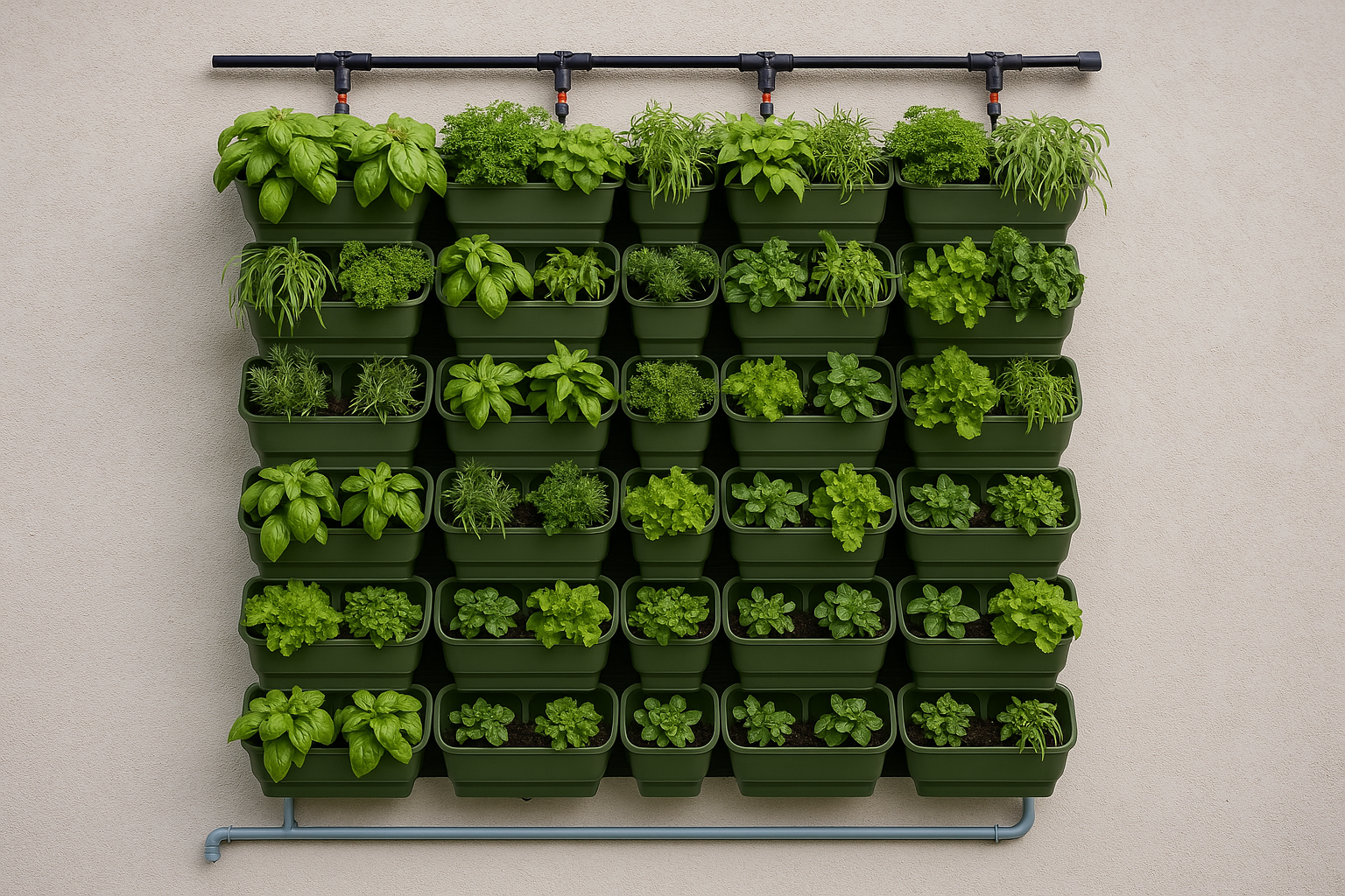 Hydroponisk Plantevæg Med 56 Plantepotter