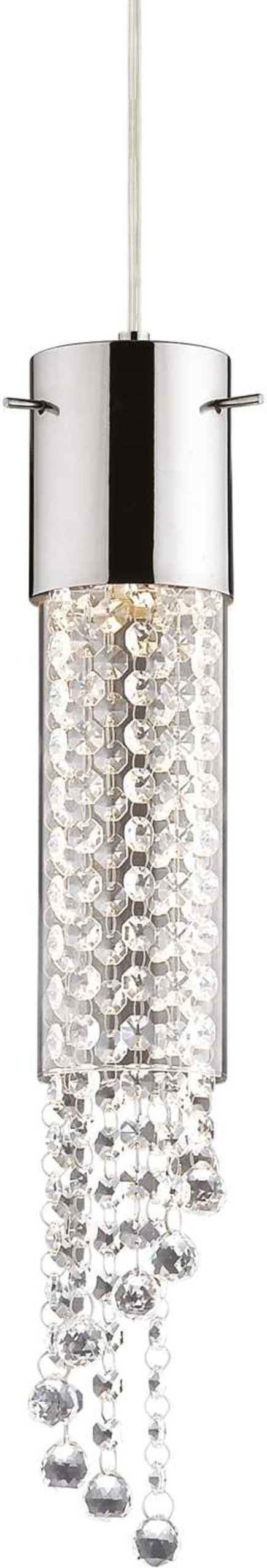 Elegant Gocce Pendel Loftlampe i Krom med Pyrex Glas