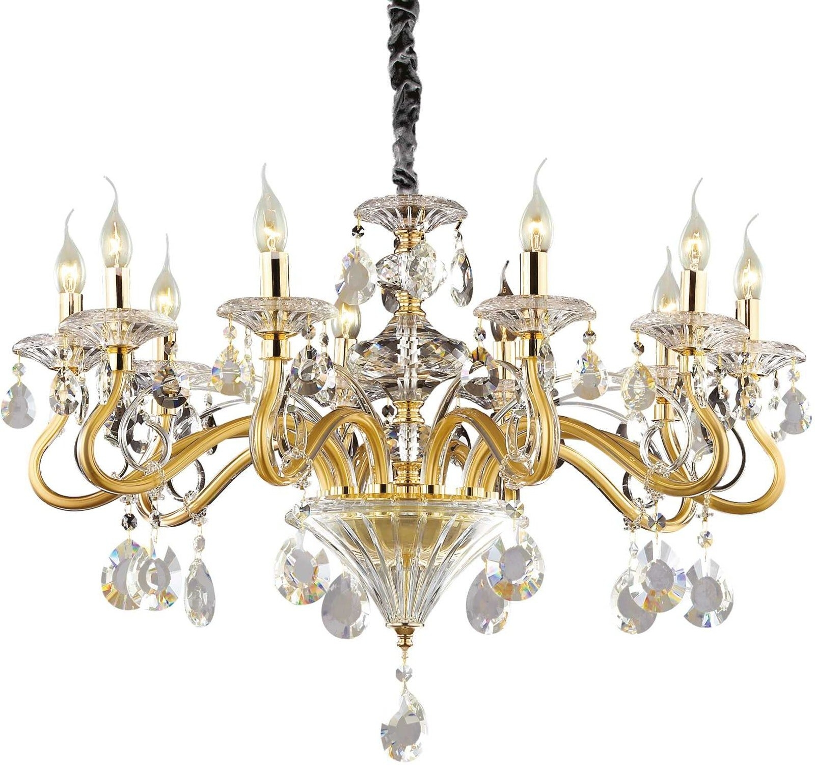 Ideal Lux Negresco Pendellampe i Guld med Krystal