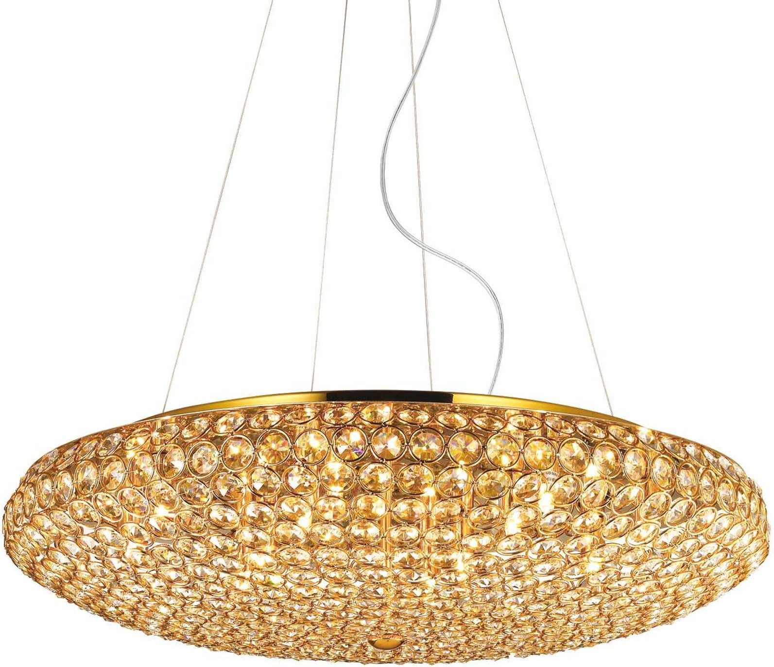 Ideal Lux King Pendellampe - Justerbar Højde i Guld
