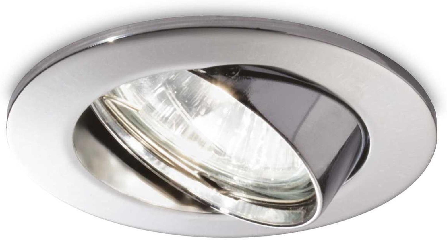 Indbygningslampe Ideal Lux Swing i Højglans Krom 8 cm