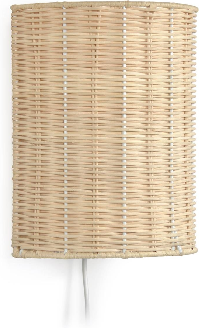 Indendørs Væglampe Kave Home Kimjit Rustik Natur Rattan Med Justerbar Svingarm 25x13x20 Cm