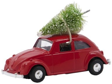 Juledekoration House Doctor Mini Xmas Car Rød Zinklegering Cm