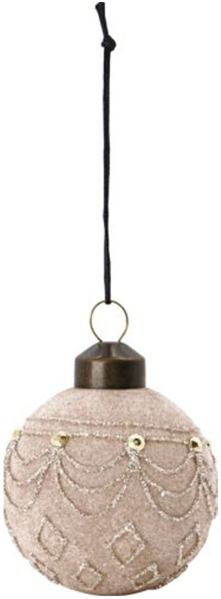 Julekugle House Doctor Ornament Velour Sand ø5   Cm