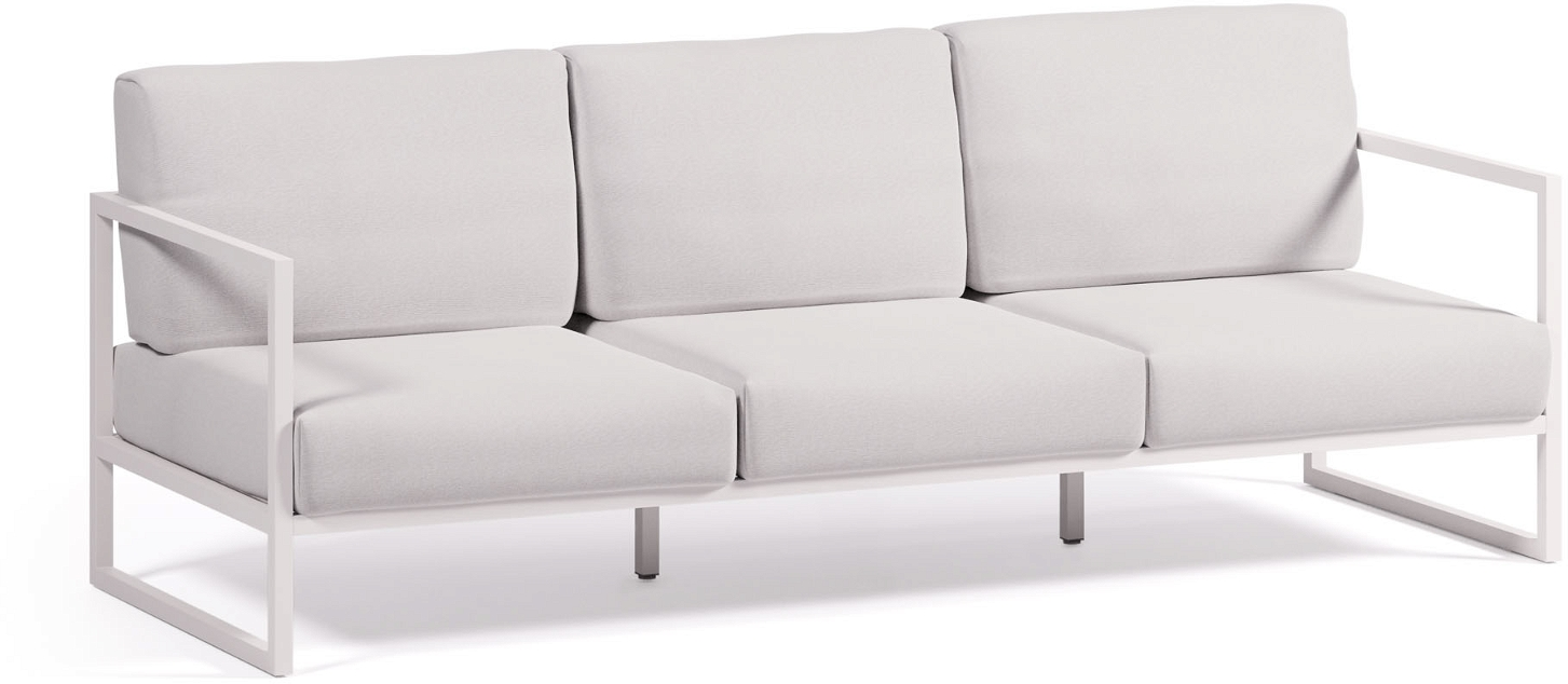 Kave Home Comova Udendørs 2-personers Sofa i Hvid Aluminium