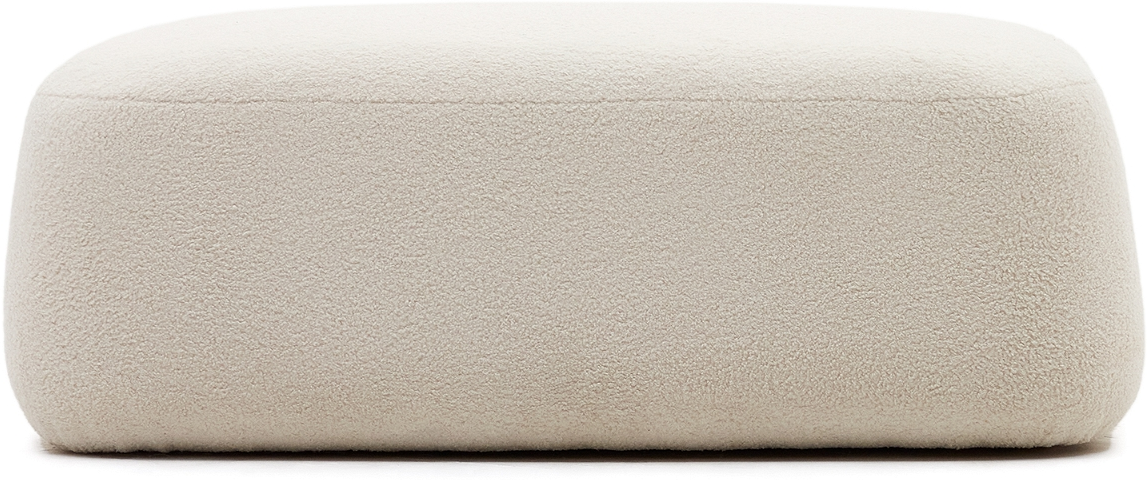 Kave Home Puf Martina 85x123x45 Cm Hvid Shearling 100 Genanvendt Polyester Rustik Kolonial