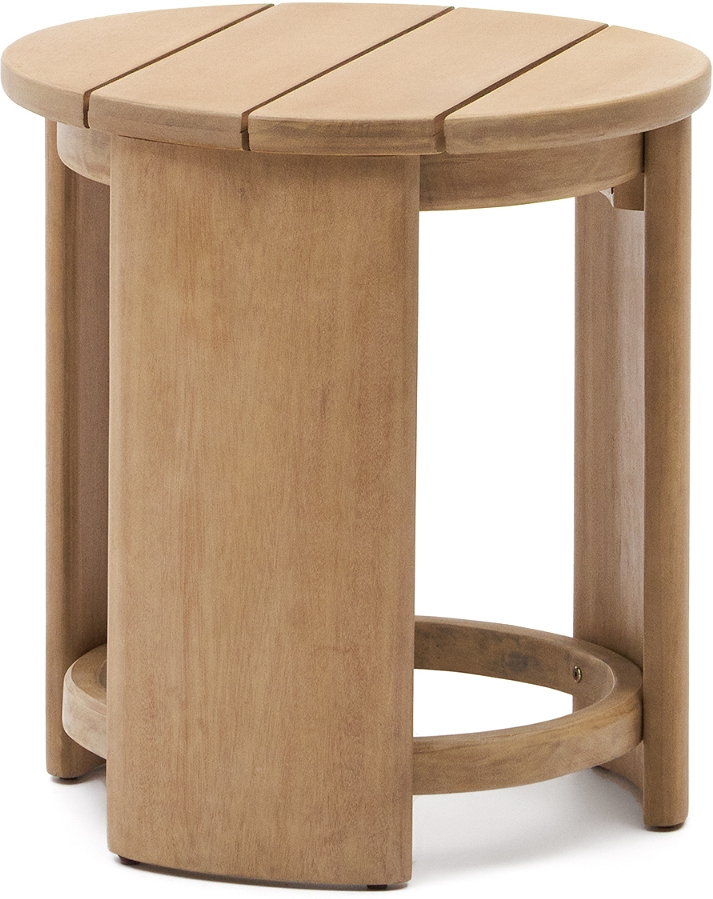 Kave Home Xoriguer Udendørs Sidebord Massivt Eukalyptustræ Natur ø56 H60 Cm