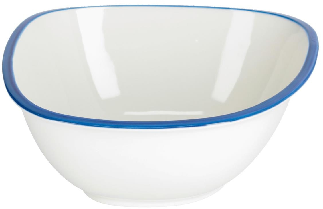 Keramikskål Kave Home Odalin Blå Hvid Porcelæn Nordisk Design Opvask- Mikroovnssikker