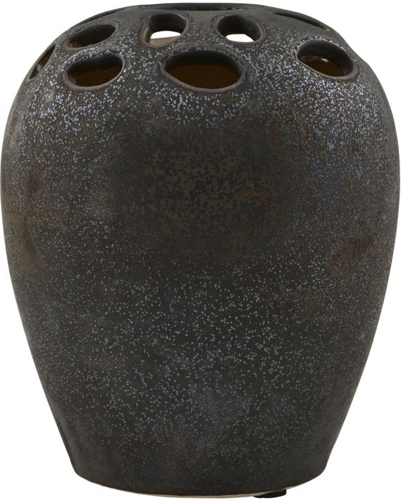 Keramisk Vase House Doctor Varios Sort Bejdse ø16 Cm H19 Cm