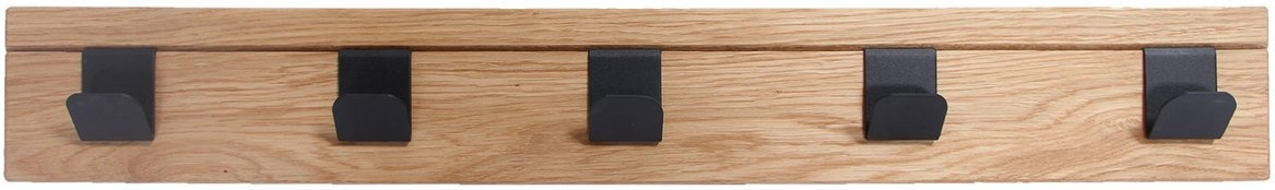 Knagerække House Of Sander Hanger   Egetræ Natur Med   Sortmalede Knager  Bredde 72 Cm