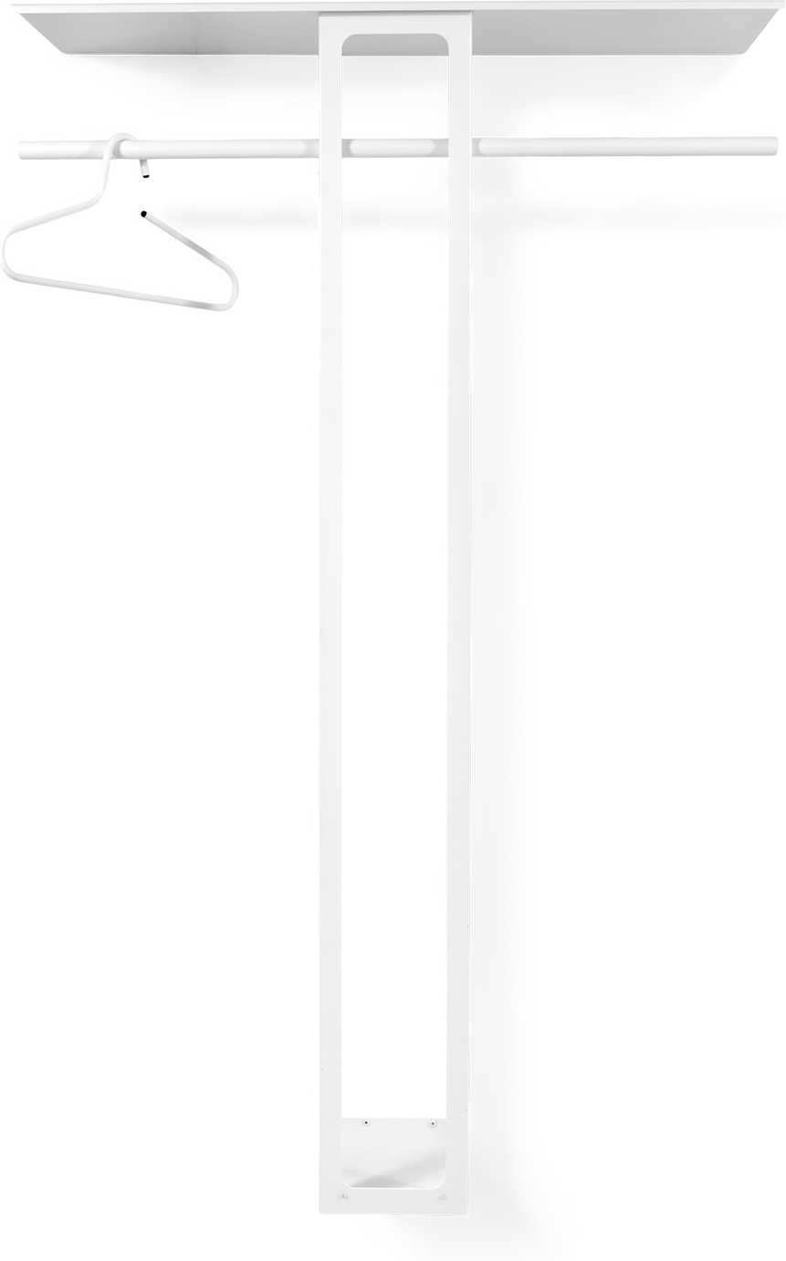 Knagerække Knagehylde Med Hattehylde Spinder Design Luno H160   B100   D30 Cm Hvid Pulverlakeret Stål