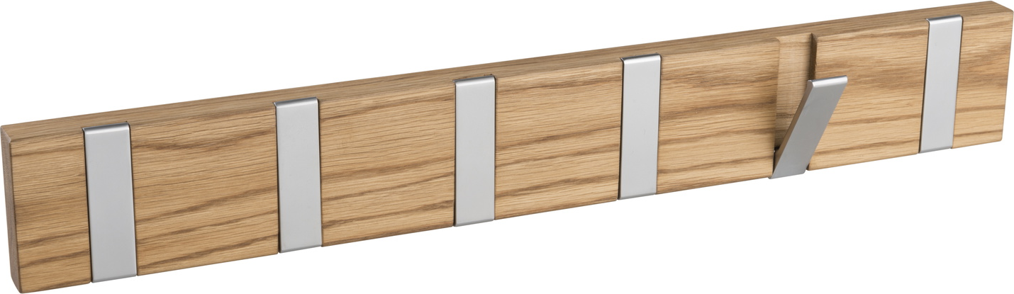 Knagerække Knagepanel Rowico Confetti   Oliebehandlet Egetræ Med   Foldbare Metalkroge 50         Cm