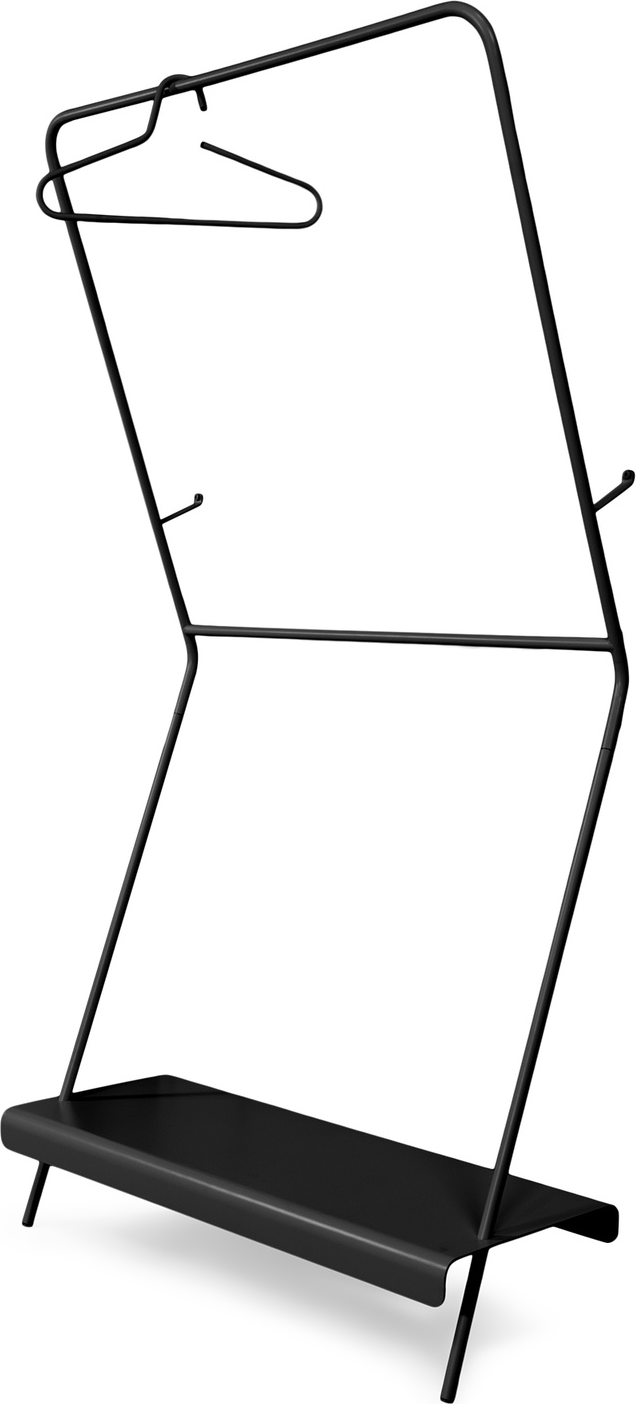 Knagerække Nox Spinder Design   Sortlakeret Stål Med Hatthylde Og Bundhylde 166x91 5x35 Cm