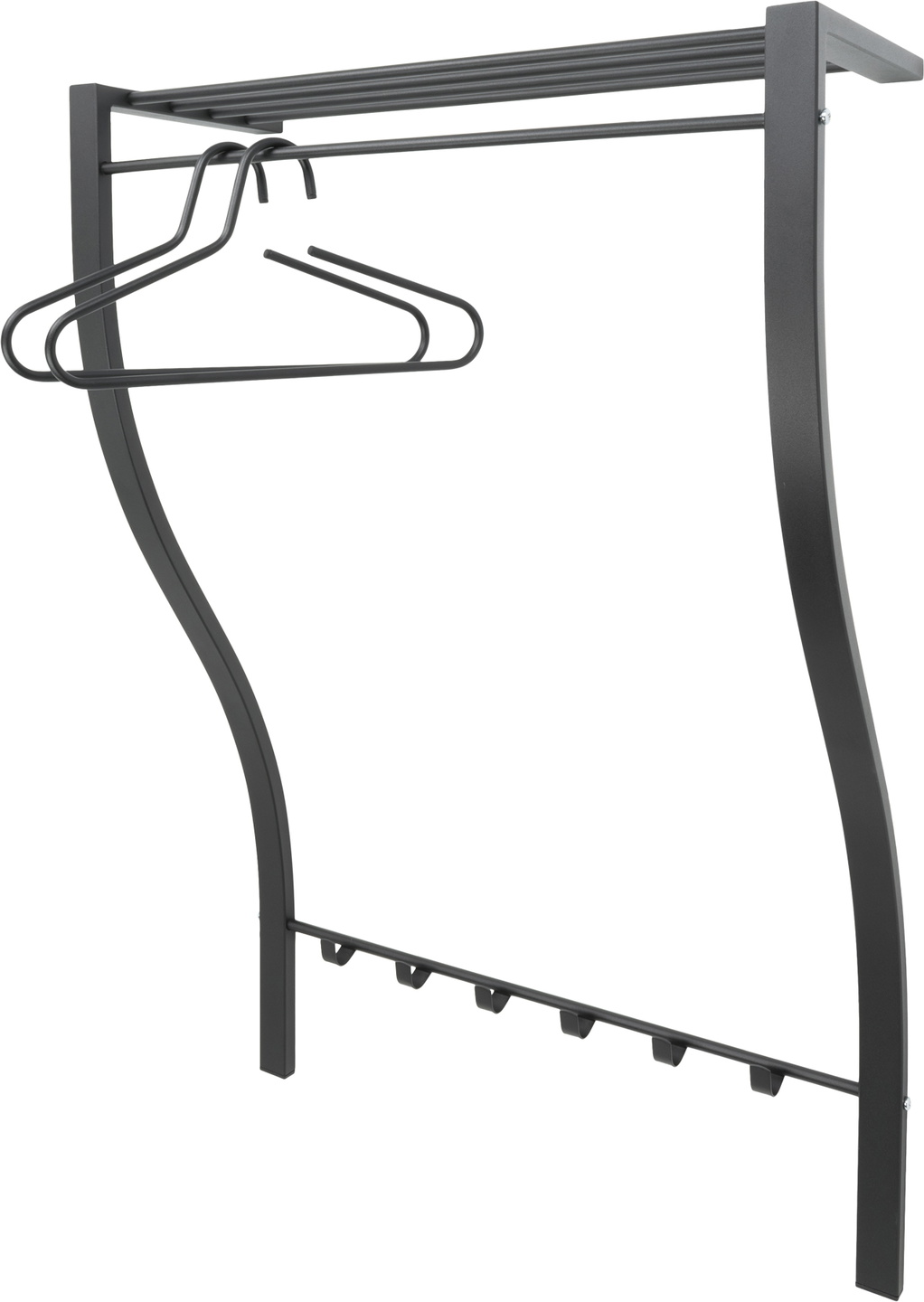 Knagerække Og Hattehylde Spinder Design Carve   Sort Stål H113   B75   D29 Cm