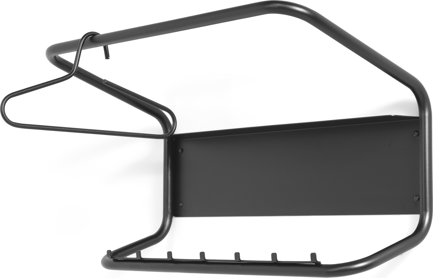 Knagerække Og Hattehylde Spinder Design Flux Sortlakeret Stål  H42ã B80ã D25 Cm