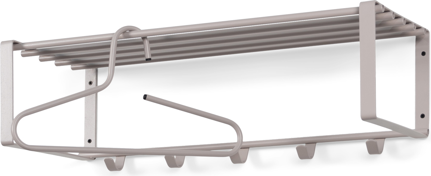 Knagerække Og Hattehylde Spinder Design Rex Taupe Stål 70 Cm Med   Kroge