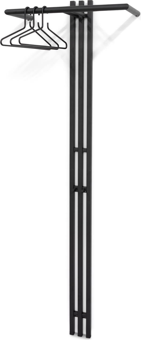 Knagerække Og Hattehylde Spinder Design Senza Sortlakeret Stål H190ã B65ã D28 Cm