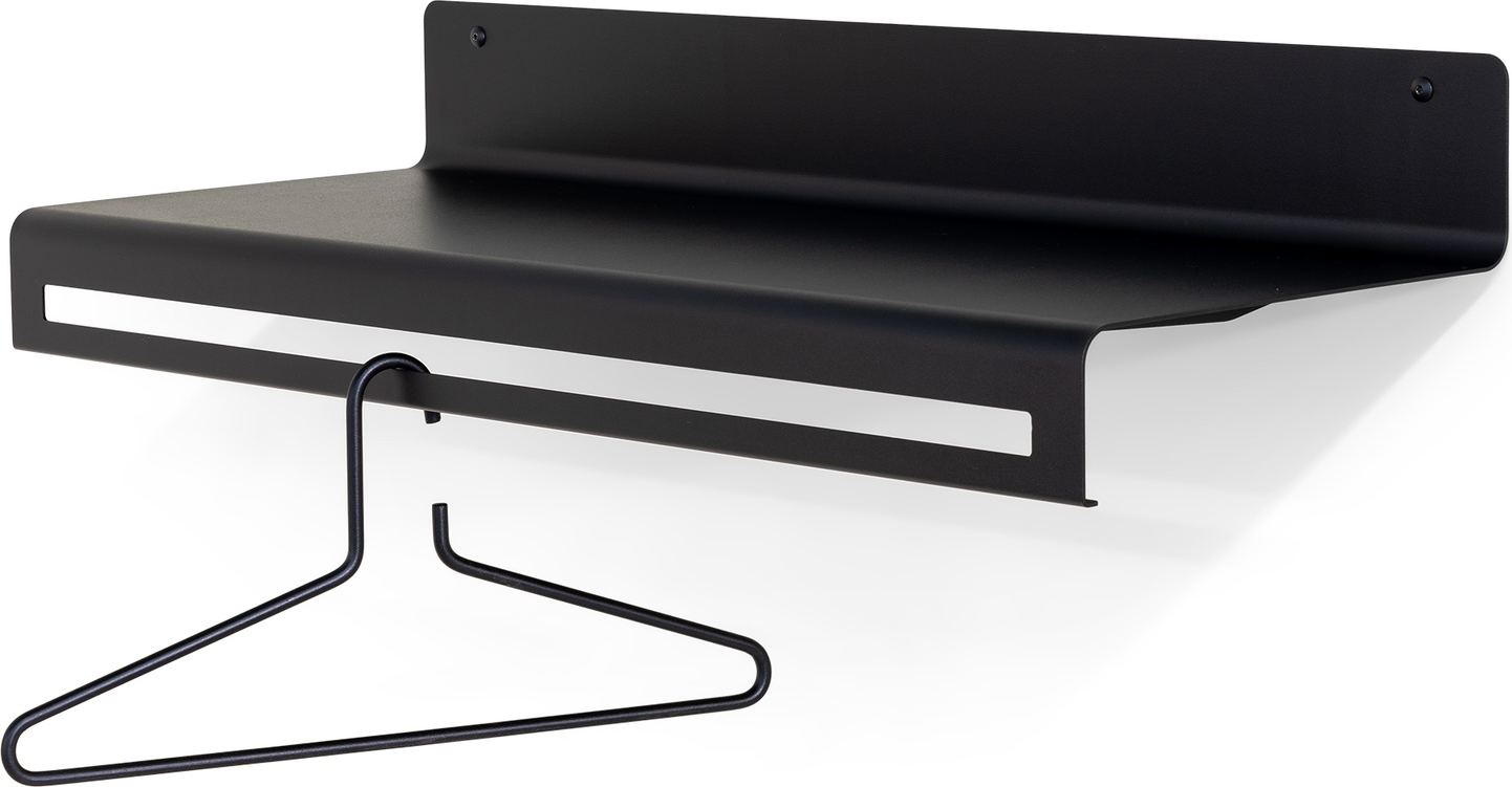 Knagerække Og Hylde Spinder Design Sway Mat Sort Pulverlakeret Stål 78ã 30 Cm