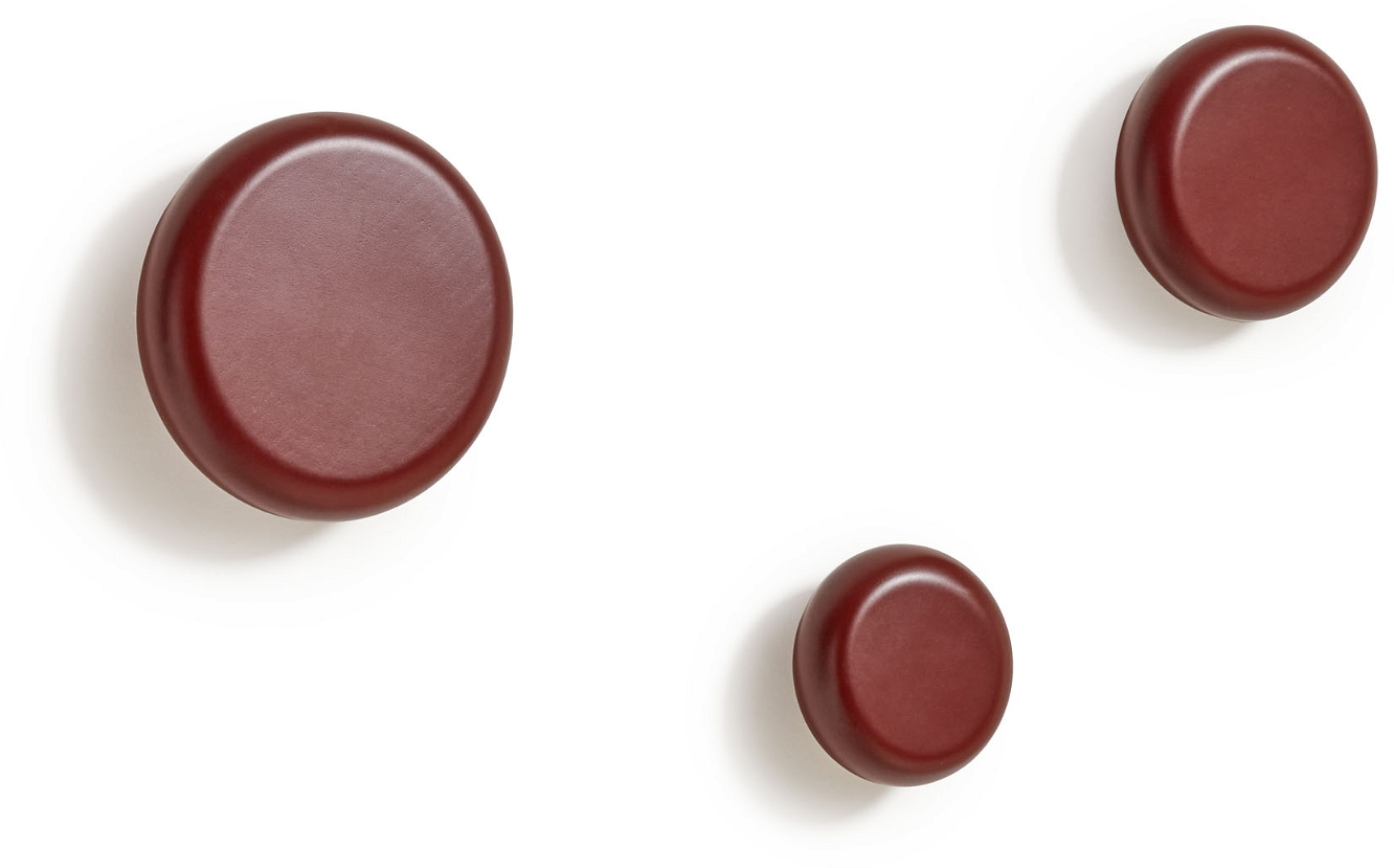 Knagerække -pak Kave Home Nadue Rød Massivt Bøgetræ Vægkroge ø10 Cm Nordisk Design
